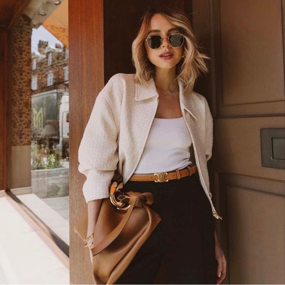 Zara Textured Weave Bomber Jacket NWT - Picture 13 of 17